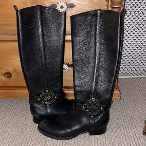 Tory Burch Marlene Riding Boots | Black | Size 8